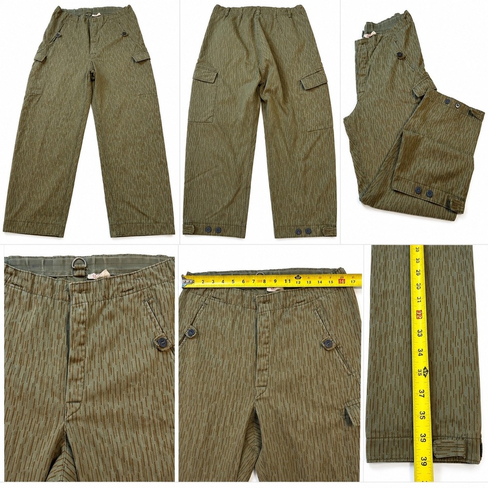 Vintage East German Strichtarn Rain Drop Camo Cargo Pants Military Surplus g48